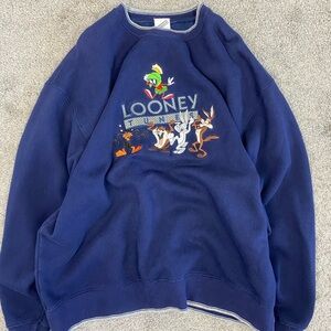 Vintage 90s looney‎ tunes embroidered crewneck